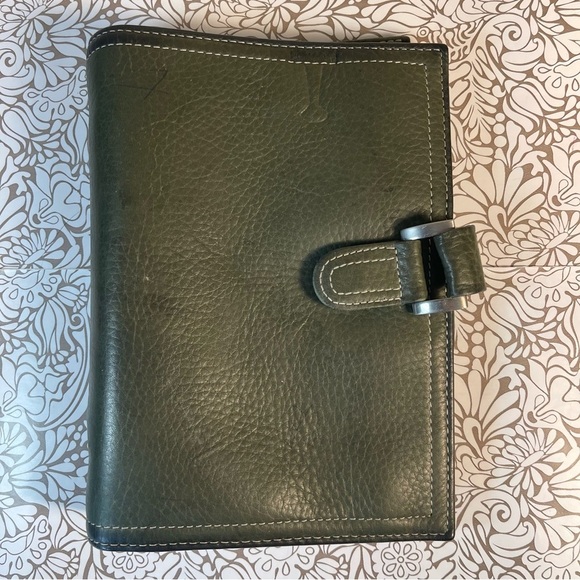 Day Timer Green leather organizer